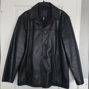 J. CREW Men's Vintage Leather Coat - Medium